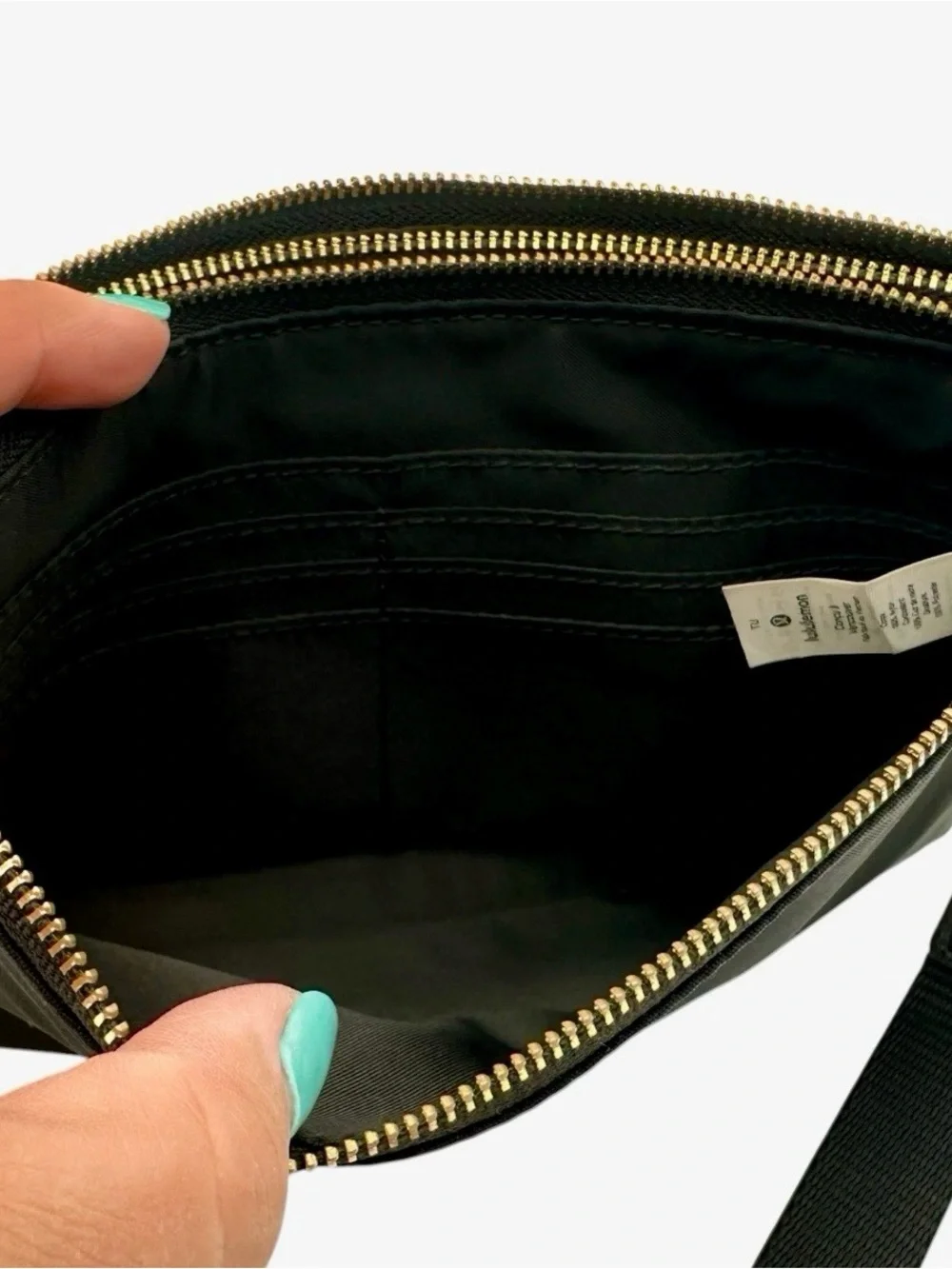 lululemon athletica Black Wristlet Clutch with Gold Accent
